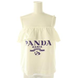 PANDA プリントキャミソール フリル F 白 ホワイト /AT OS