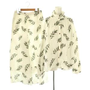 オリーブ シャツ パンツ セットアップ パジャマ ナイトウェア F オフホワイト /DF OS