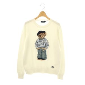 ポロベア コットンニット プルオーバー S ホワイト