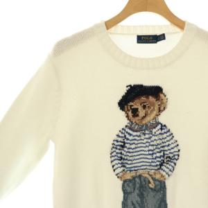 POLO RALPH LAUREN ポロベア コットンニット プルオーバー S ホワイト