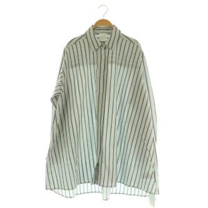 23SS カラーストライプBIGシャツ 長袖 オーバーサイズ ルームウェア ONE ブルー /MY OS