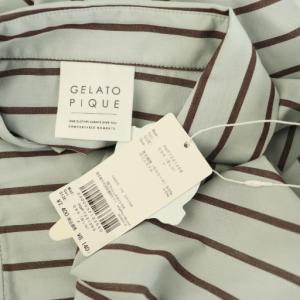 gelato pique 23SS カラーストライプBIGシャツ 長袖 オーバーサイズ ルームウェア ONE ブルー /MY OS