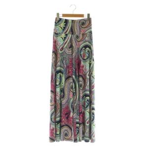 総柄 ワイドパンツ イージー ストレッチ ハイウエスト フレア 38 マルチカラー /MY OS