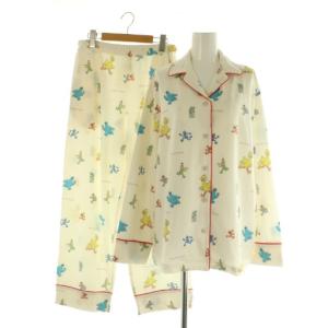 23AW SESAME STREET 総柄シャツ&ロングパンツSET セットアップ上下 パジャマ ルームウェア