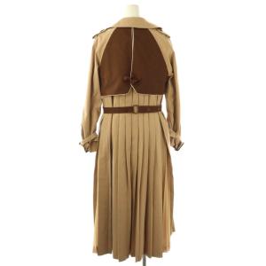 Ameri VINTAGE バックプリーツトレンチコート ロング ベージュ /HK OS