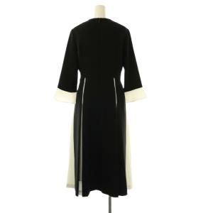 Grace Class 23AW バイカラーラインドレス ワンピース ロング 36 ブラック ホワイト /DF OS