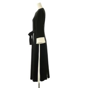 Grace Class 23AW バイカラーラインドレス ワンピース ロング 36 ブラック ホワイト /DF OS
