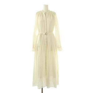25SS メッシュレースカフタンワンピース ロング 36 ホワイト /DF OS