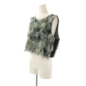 Adam et Rope' 25SS フリンジプリントトップス カットソー ノースリーブ F グレー /HK OS
