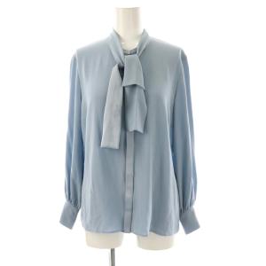 バックサテンボウタイブラウス 長袖 38 ライトブルー /HK OS