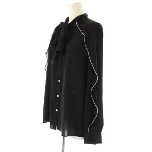 ANAYI バイカラー ボウタイ ブラウス シャツ 38 ブラック ホワイト /ES OS