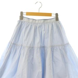 ANAYI タフタティアードギャザースカート ロング 36 ライトブルー /HK OS
