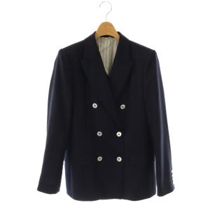 ウール ダブル テーラードジャケット 背抜き 36 ネイビー /HK OS