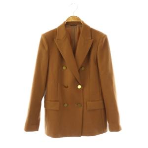 ウール 金ボタン ダブル テーラードジャケット 36 ブラウン /ES OS