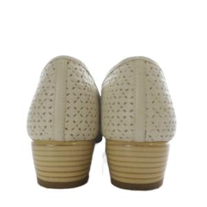 Salvatore Ferragamo パンプス ハイヒール ヴァラ リボンモチーフ レザー バイカラー ホワイト イエロー /YO5