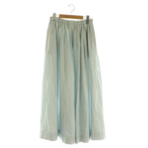 24SS タイプライター ボリュームスカート ロング フレア ギャザー 38 ライトグレー /MY OS