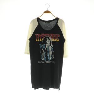 BORN TO LOSE 七分袖カットソー Tシャツ チュニック Uネック F ブラック /MY OS