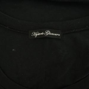 HYSTERIC GLAMOUR BORN TO LOSE 七分袖カットソー Tシャツ チュニック Uネック F ブラック /MY OS