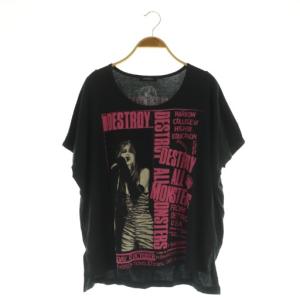 DESTROY ALL MONSTERS 半袖Tシャツ カットソー ドルマンスリーブ プリント F ブラック