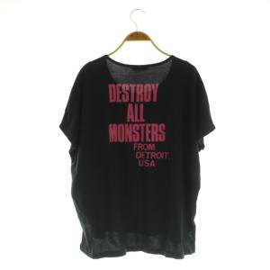 HYSTERIC GLAMOUR DESTROY ALL MONSTERS 半袖Tシャツ カットソー ドルマンスリーブ プリント F ブラック
