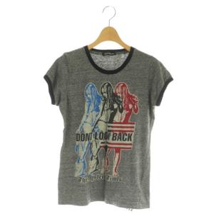 DONT LOOK BACK 半袖Tシャツ カットソー クルーネック プリント F グレー /MY OS