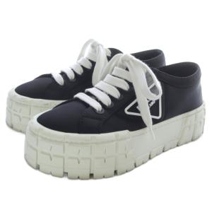 PRADA ダブルホイールスニーカー 35.5 ブラック ホワイト