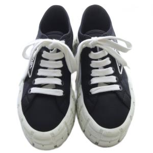 PRADA ダブルホイールスニーカー 35.5 ブラック ホワイト