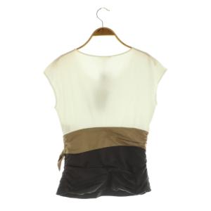 PAULE KA ウエストデザインノースリーブカットソー カットソー 切替 ストレッチ リボン 3 ホワイト /MY OS