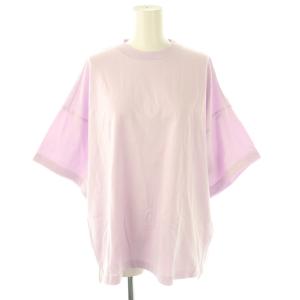 コットンクルーネック オーバーTシャツ カットソー 半袖 1 ラベンダー /DF OS