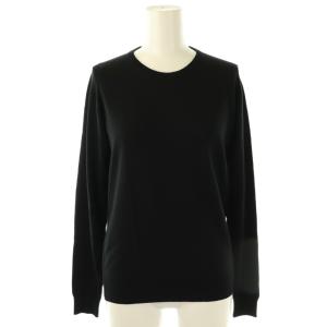 ウールクルーネックニット カットソー 長袖 M 黒 ブラック /AT OS