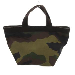 コーデュラ舟型トートバッグ カモフラ柄 迷彩柄 M 茶 ブラウン 707W /JS