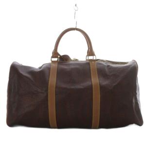 ETRO ボストンバッグ ハンドバッグ ペイズリー柄 PVC 南京錠付き ブラウン /YO29