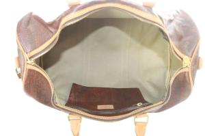 ETRO ボストンバッグ ハンドバッグ ペイズリー柄 PVC 南京錠付き ブラウン /YO29