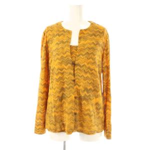 総柄 アンサンブルニット カーディガン タンクトップ 44 オレンジ ブラック /ES OS