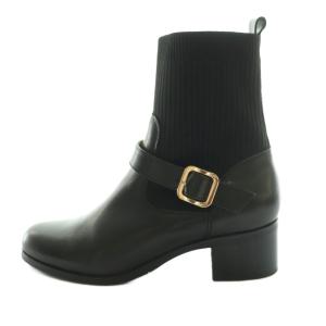 防滑ベルテッドニットブーツ ショート 22.5cm 黒 ブラック /SS OS