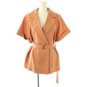 23AWバイオツイルベルト付き半袖ジャケット 薄手 38 オレンジブラウン /CX OS