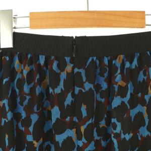 ANAYI 23AW モザイクレオパードティアード スカート ロング 38 ブラック ブルー /HK OS