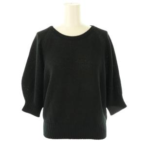 ワシカノコドルマンスリーブ ニット カットソー プルオーバー 透かし編み 38 黒 /CX OS