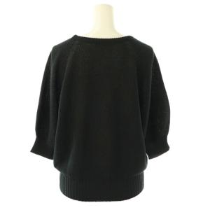 ANAYI ワシカノコドルマンスリーブ ニット カットソー プルオーバー 透かし編み 38 黒 /CX OS