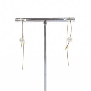 agete ワイヤーフックピアス スライドパールチャーム セット K10 ゴールド /SR