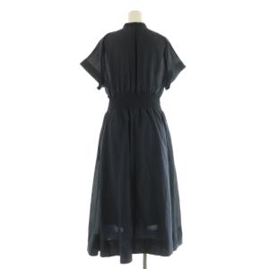 KUMIKYOKU 組曲 25SS シアーボイルフロントタック ワンピース ロング 半袖 ペチコート付 2 ネイビー /MY OS