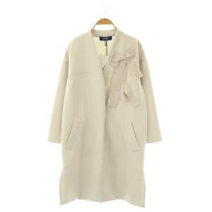 リボンコート アウター ロング 38 ライトグレー /DO OS