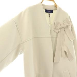 M'S GRACY リボンコート アウター ロング 38 ライトグレー /DO OS