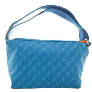 GHERARDINI 美品 ソフティ ミニ ハンドバッグ 青 ブルー モノグラム柄 /AE