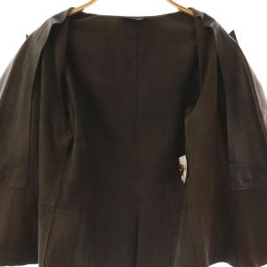 LANVIN コレクション COLLECTION ラムレザーテーラードジャケット ライカ 38 ブラウン /DF OS