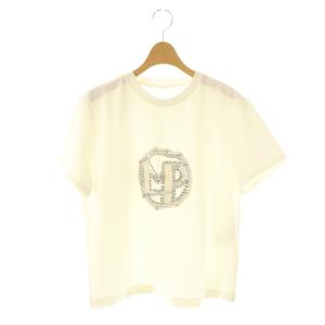 プルミエ 24AW ロゴラインストーン装飾 Tシャツ カットソー 38 オフホワイト /DF OS