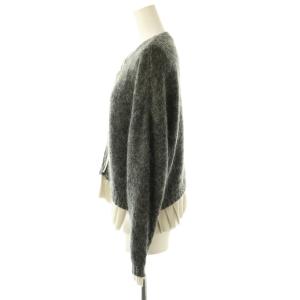 MORABITO プルミエ 裾フレアモヘヤ混ニットカーディガン 38 ダークグレー グレージュ /DO OS