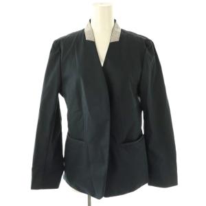 プルミエ ボールチェーン装飾 ノーカラージャケット 38 ネイビー /ES OS