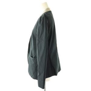 MORABITO プルミエ ボールチェーン装飾 ノーカラージャケット 38 ネイビー /ES OS