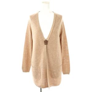 ブラン ラメ混ロングニットカーディガン 38 ピンクベージュ /ES OS